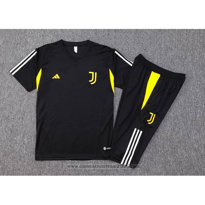 Fato de Treino Juventus Manga Curta 2023-2024 Preto - Calcas Curta